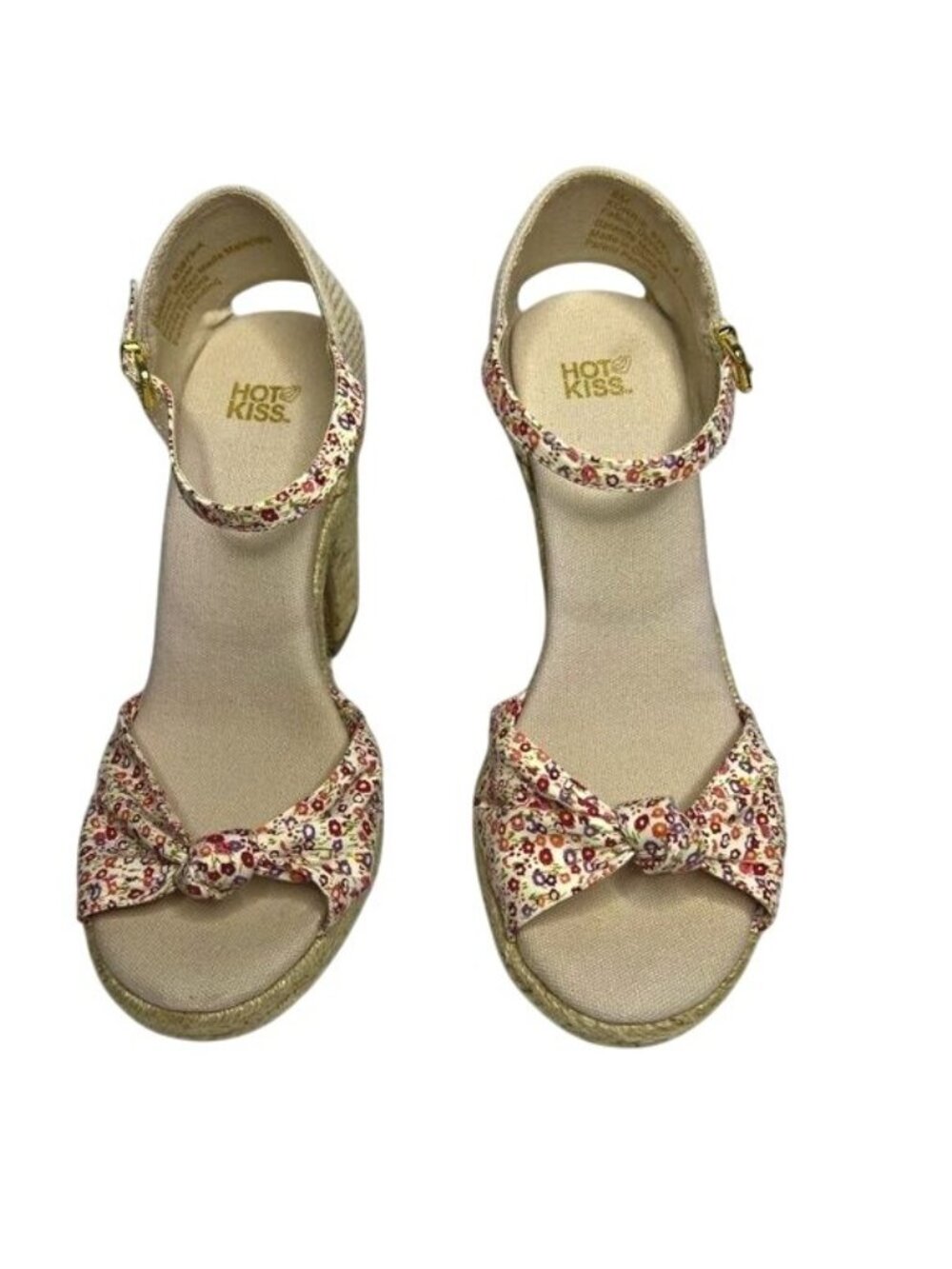 Hot Kiss Floral Ankle-Strap Chunky Heel Sandals Womens Size 8 - Picture 8 of 12